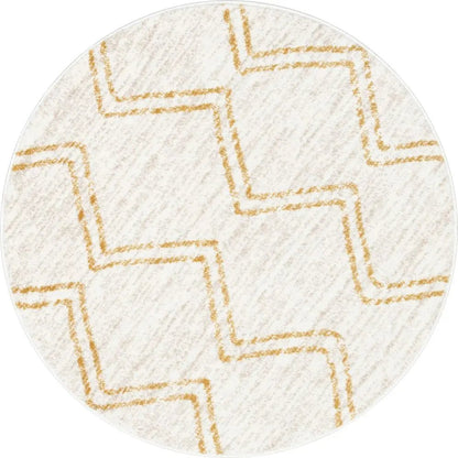Reeve Modern Chevron Zig-Zag Yellow Ivory Kids Rug Well Woven
