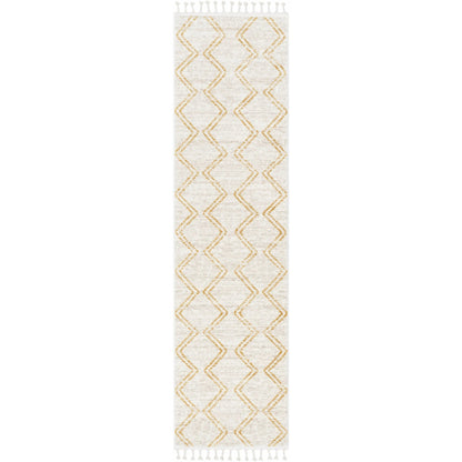 Reeve Modern Chevron Zig-Zag Yellow Ivory Kids Rug Well Woven