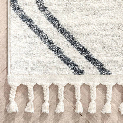 Reeve Modern Chevron Zig-Zag Grey Ivory Kids Rug Well Woven