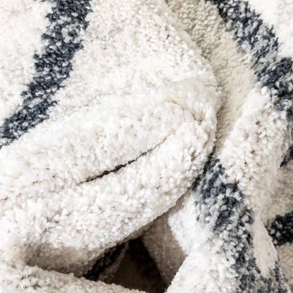 Reeve Modern Chevron Zig-Zag Grey Ivory Kids Rug Well Woven