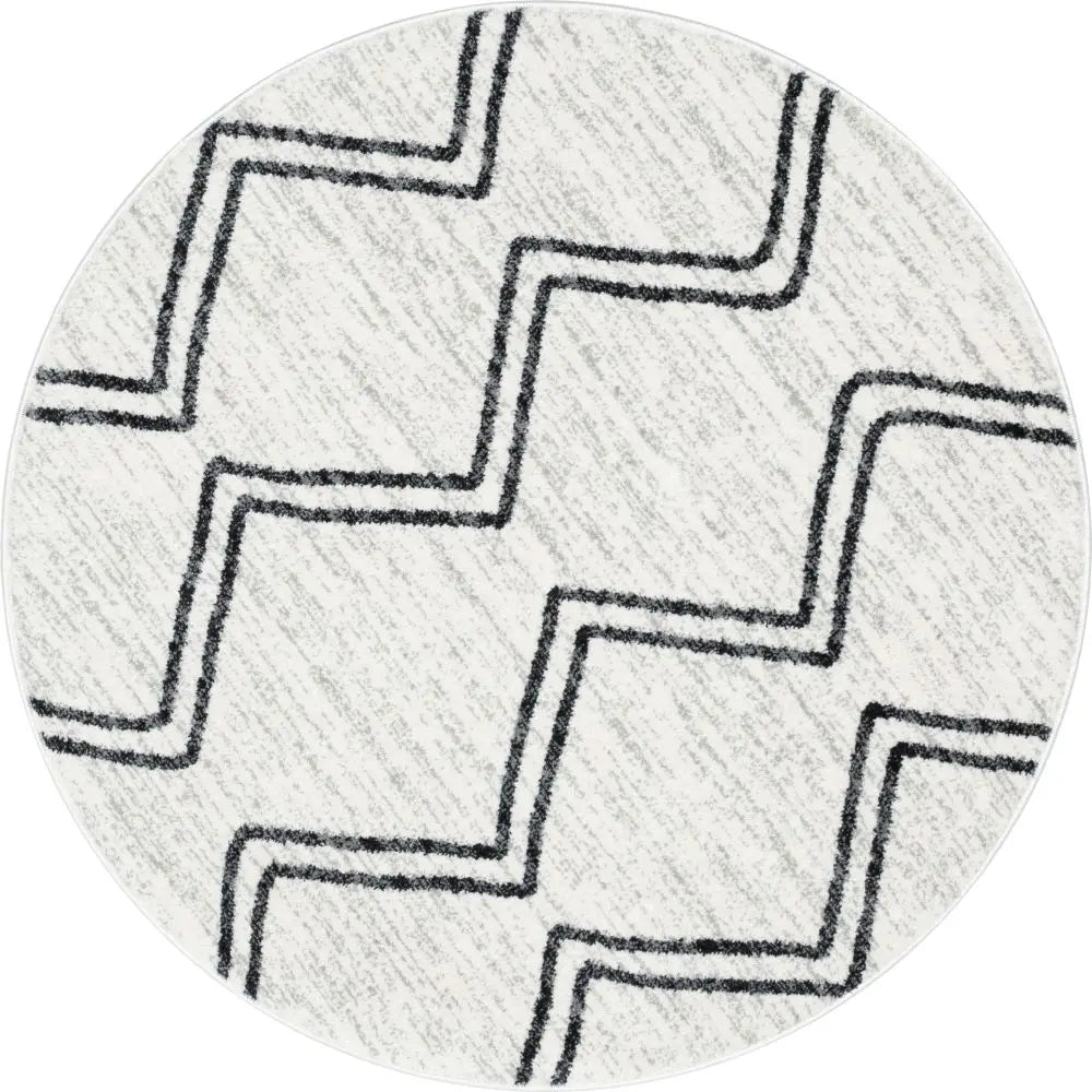 Reeve Modern Chevron Zig-Zag Grey Ivory Kids Rug Well Woven