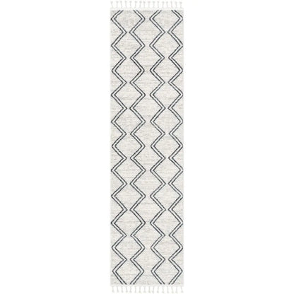 Reeve Modern Chevron Zig-Zag Grey Ivory Kids Rug Well Woven