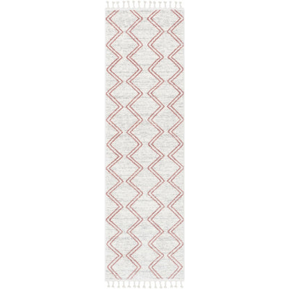 Reeve Modern Chevron Zig-Zag Pink Ivory Kids Rug Well Woven