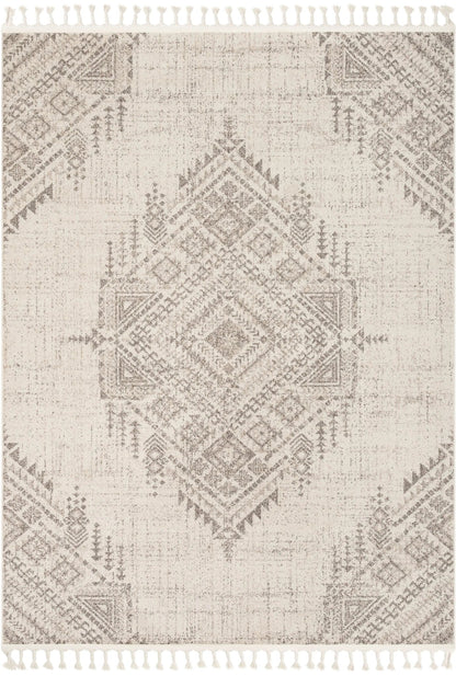 Anette Vintage Distressed Medallion Beige Kilim-Style Rug Well Woven