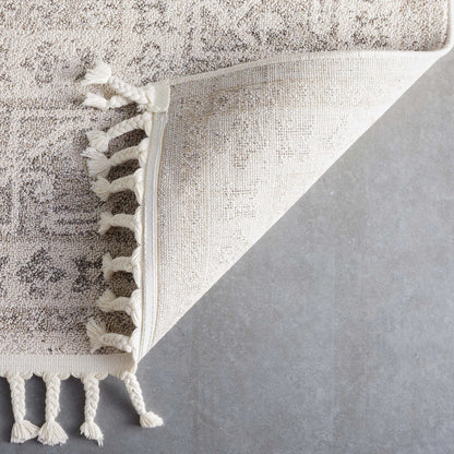 Carina Tribal Medallion Beige Kilim-Style Rug Well Woven