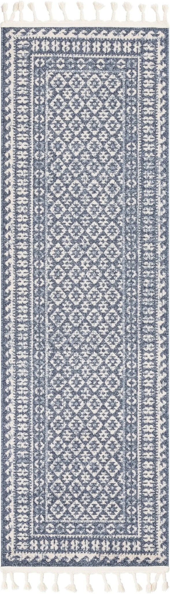 Callista Tribal Trellis Pattern Blue Kilim-Style Rug Well Woven