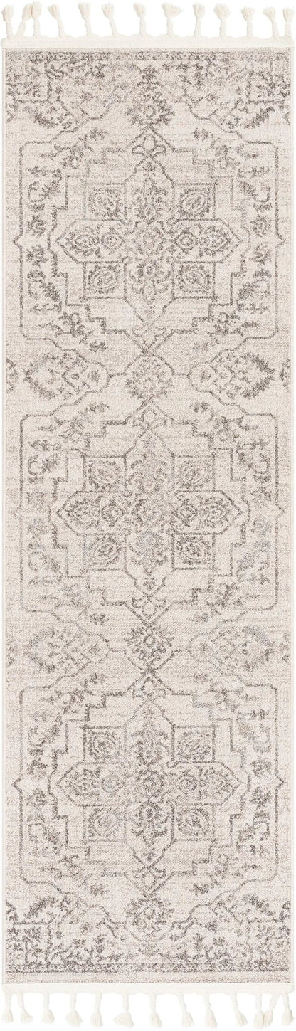 Valentina Oriental Medallion Brown Beige Kilim-Style 5'3" x 7'3" Rug Well Woven