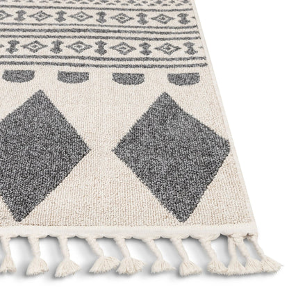 Cruce Tribal Moroccan Geometric Grey Kilim-Style Rug Well Woven