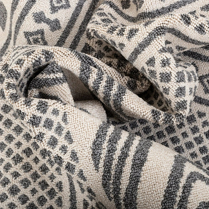 Cruce Tribal Moroccan Geometric Grey Kilim-Style Rug Well Woven