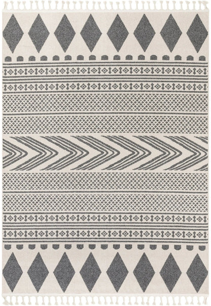 Cruce Tribal Moroccan Geometric Grey Kilim-Style Rug Well Woven