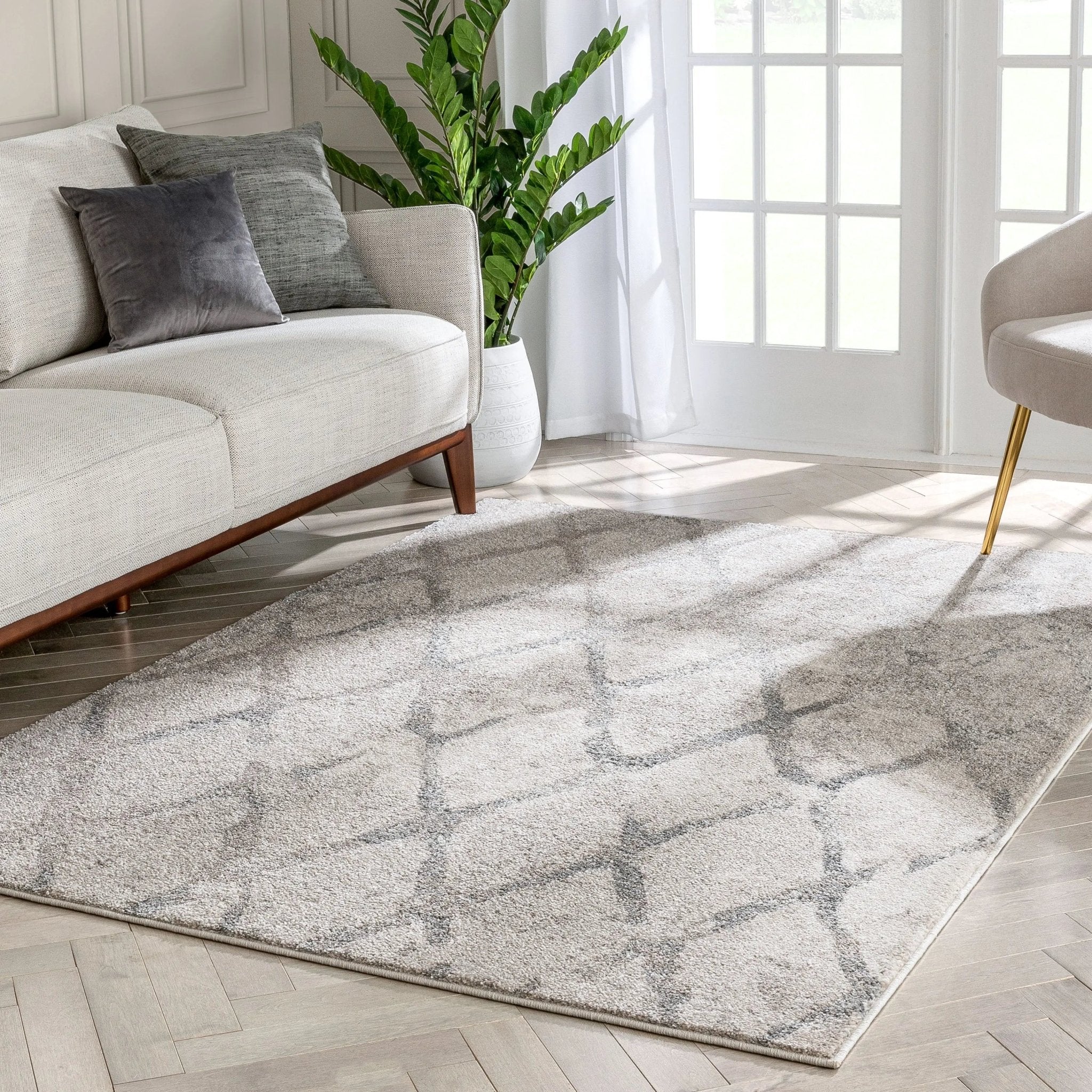 Cecil Moroccan Lattice Trellis Ivory Vintage Rug Well Woven