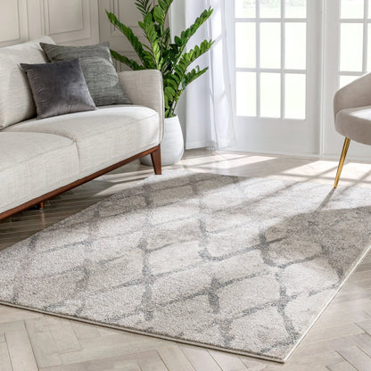 Cecil Moroccan Lattice Trellis Ivory Vintage Rug Well Woven