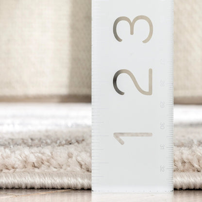 Myra Abstract Leaf Pattern Ivory Vintage Rug Well Woven