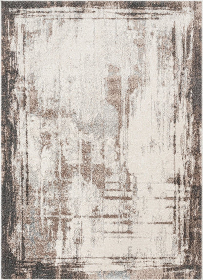 Francis Abstract Brushstroke Ivory Vintage Rug Well Woven