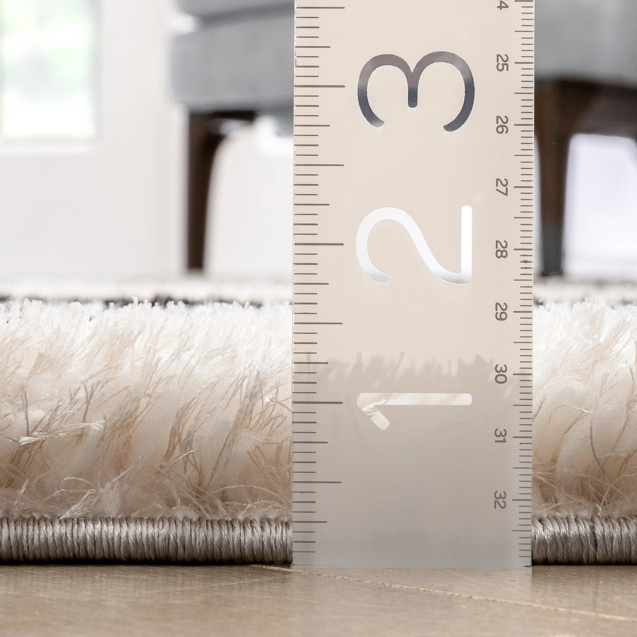 Chaska Geometric Squares Shag Ivory Black 7'10" x 9'10" 3D Textured Rug Well Woven