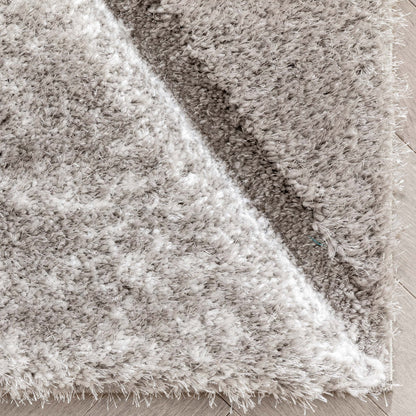 Mori Modern Abstract Geometric 3D Textured Shag Grey Blue Rug Well Woven