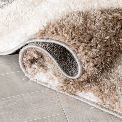 Remi Contemporary Geometric Boxes 3D Textured Shag Grey  Light Blue Rug Well Woven