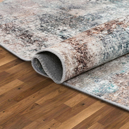 Amesti Machine Washable Light Blue Flat-Weave 5'3" x 7'3" Rug Well Woven