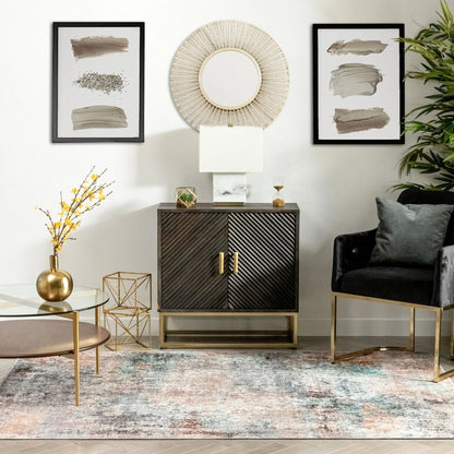 Amesti Machine Washable Light Blue Flat-Weave 5'3" x 7'3" Rug Well Woven