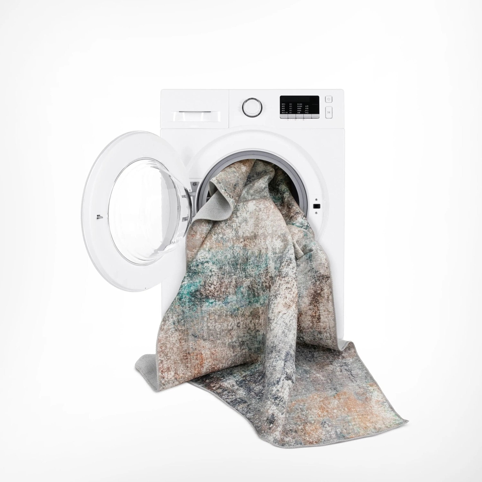 Amesti Machine Washable Light Blue Flat-Weave 5'3" x 7'3" Rug Well Woven