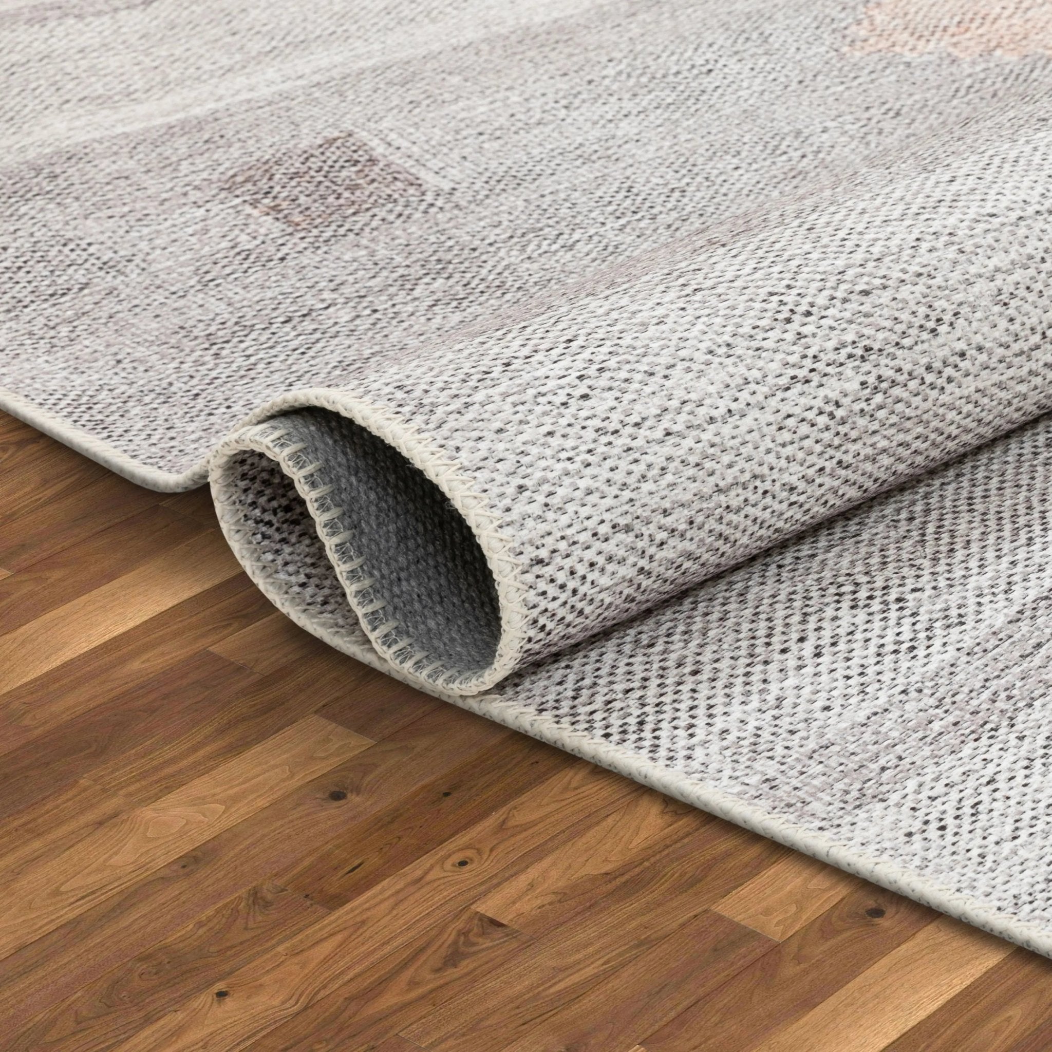 Argonne Machine Washable Vintage Southwestern Diamond Pattern Grey Flat-Weave Distressed Rug Well Woven