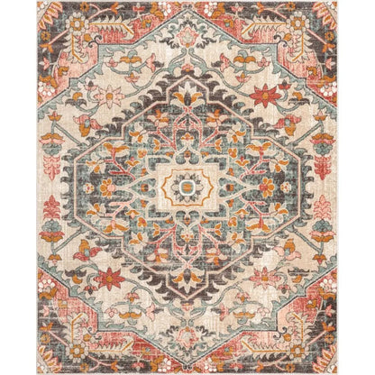 Gwendolyn Blush Bohemian Oriental Medallion Rug Well Woven