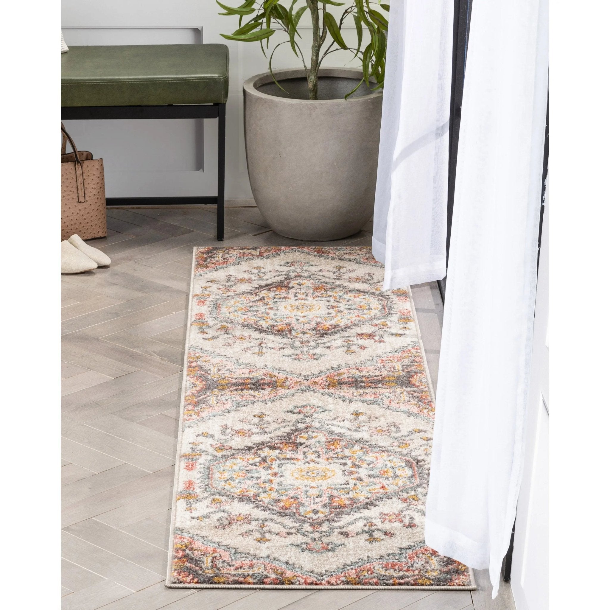 Gwendolyn Blush Bohemian Oriental Medallion Rug Well Woven