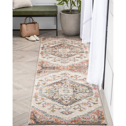 Gwendolyn Blush Bohemian Oriental Medallion Rug Well Woven
