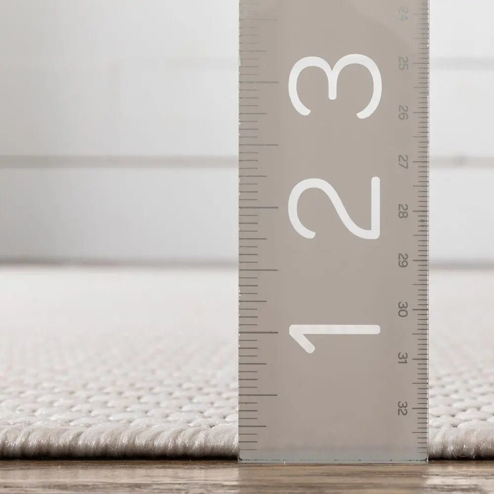 Leif Nordic Geometric Pattern Indoor Outdoor Ivory Flatweave Rug Well Woven