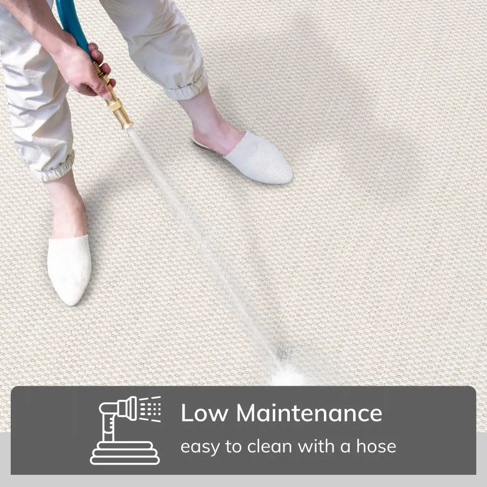 Leif Nordic Geometric Pattern Indoor Outdoor Ivory Flatweave Rug Well Woven