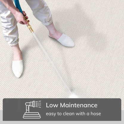 Leif Nordic Geometric Pattern Indoor Outdoor Ivory Flatweave Rug Well Woven