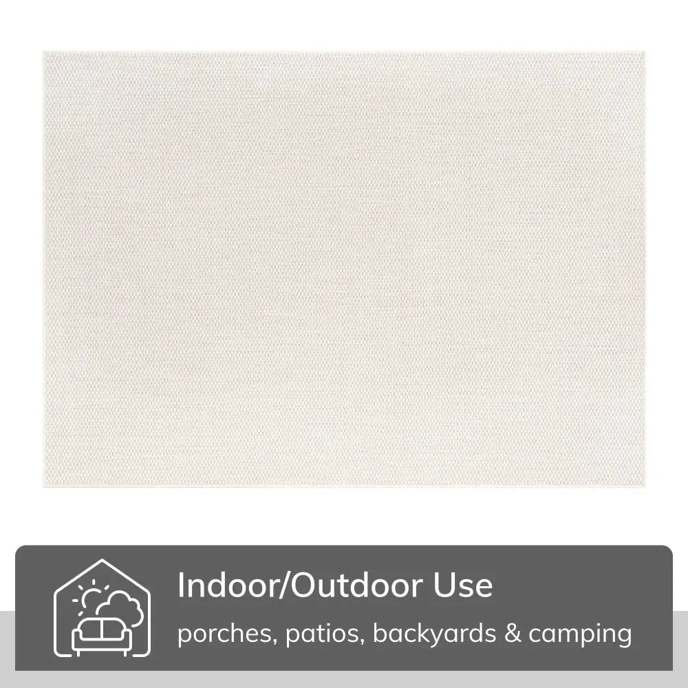 Leif Nordic Geometric Pattern Indoor Outdoor Ivory Flatweave Rug Well Woven