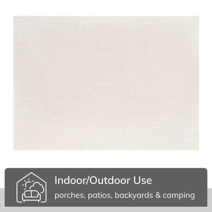 Leif Nordic Geometric Pattern Indoor Outdoor Ivory Flatweave Rug Well Woven