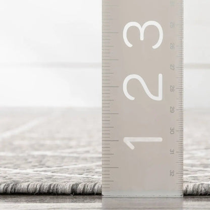 Nord Moroccan Tribal Indoor Outdoor Light Grey Flatweave Rug Well Woven