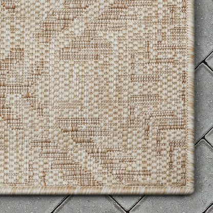 Khalo Tribal Indoor/Outdoor Beige Flat-Weave 5'3" x 7'3" Rug Well Woven