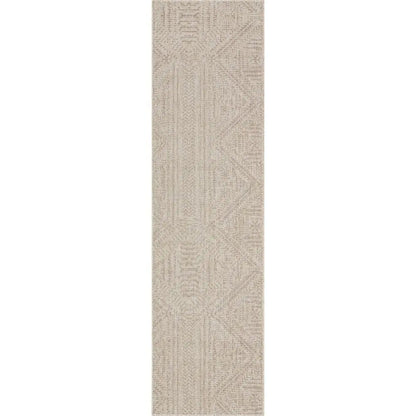 Khalo Tribal Indoor/Outdoor Beige Flat-Weave 5'3" x 7'3" Rug Well Woven