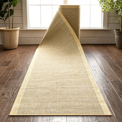 Odin Custom Size Indoor/Outdoor Runner Solid & Striped Yellow 31 Inch Width x Choose Your Length Hallway Flat-Weave Runner Rug Well Woven