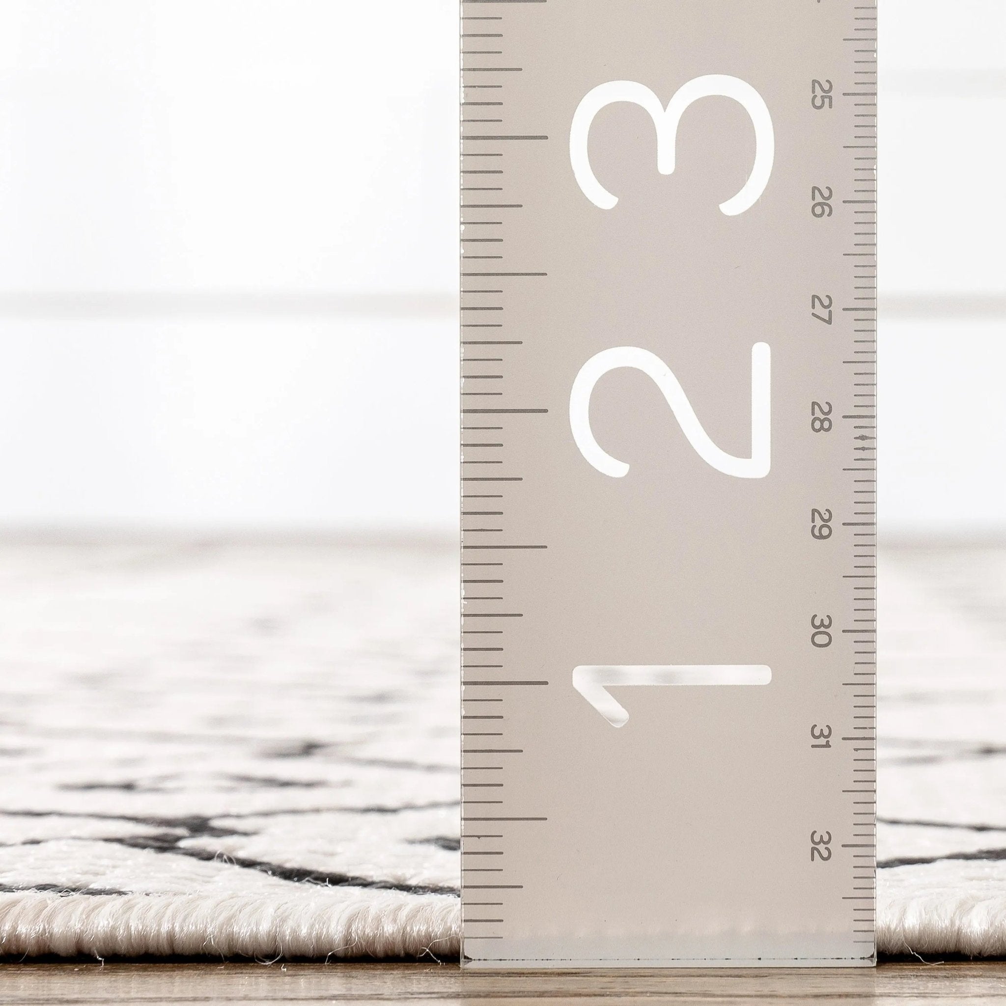 Custom Size Runner Nord Nordic Lattice Pattern Ivory 31 Inches Width  x Choose Your Length Hallway Indoor/Outdoor Runner Rug Well Woven