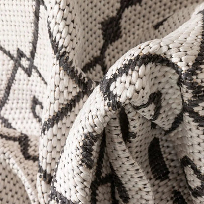 Nord Moroccan Tribal Indoor Outdoor Ivory Flatweave Rug Well Woven