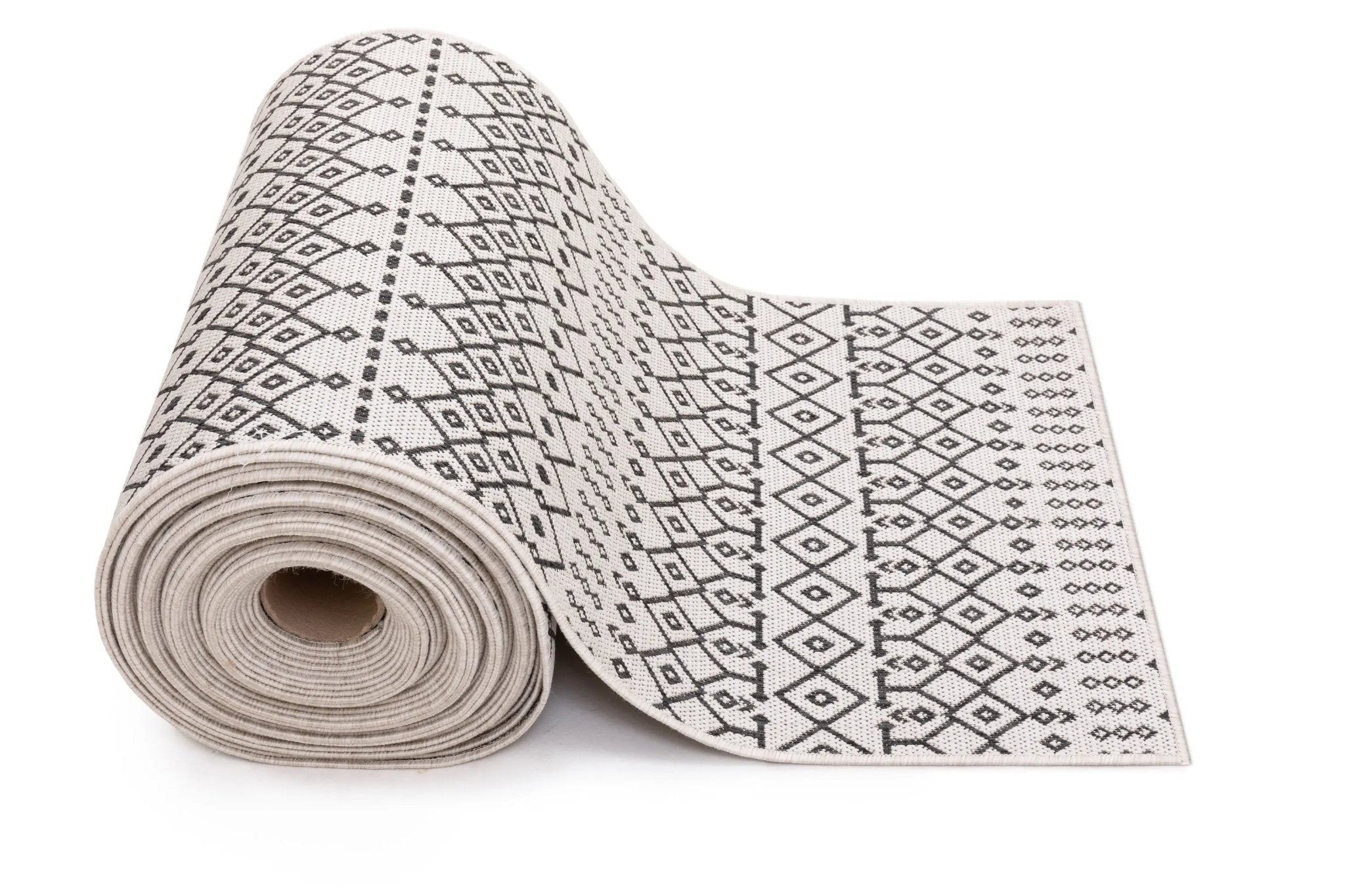 Custom Size Runner Nord Nordic Lattice Pattern Ivory 31 Inches Width  x Choose Your Length Hallway Indoor/Outdoor Runner Rug Well Woven