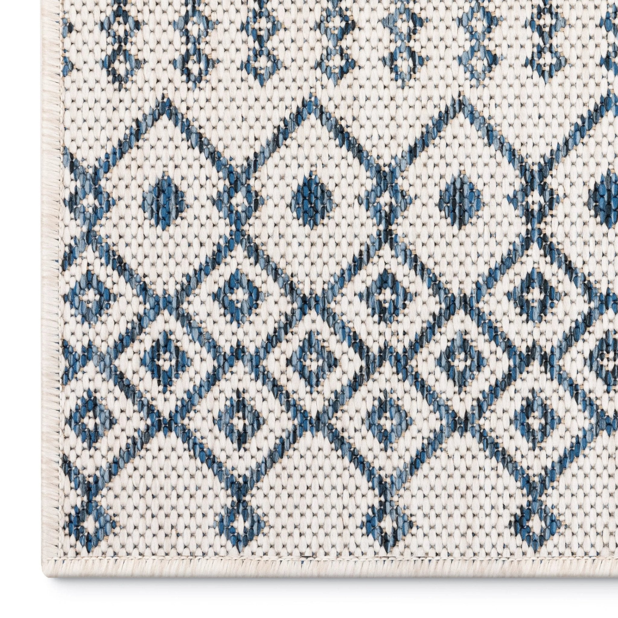 Custom Size Runner Nord Nordic Lattice Pattern Light Blue 31 Inches Width x Choose Your Length Hallway Indoor/Outdoor Runner Rug Well Woven