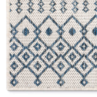 Custom Size Runner Nord Nordic Lattice Pattern Light Blue 31 Inches Width x Choose Your Length Hallway Indoor/Outdoor Runner Rug Well Woven
