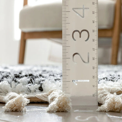 Tayanna Tribal Moroccan Ivory Shag Rug Well Woven