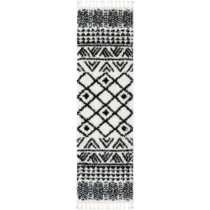 Tayanna Tribal Moroccan Ivory Shag Rug Well Woven
