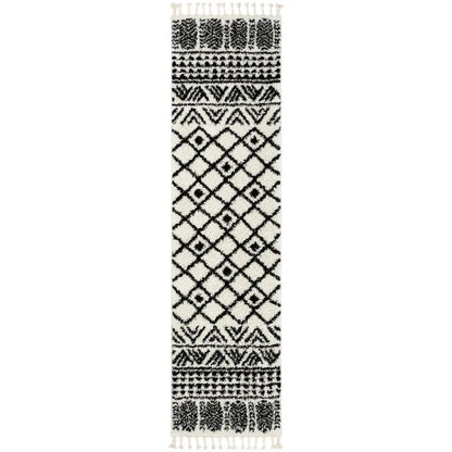 Tayanna Tribal Moroccan Ivory Shag Rug Well Woven