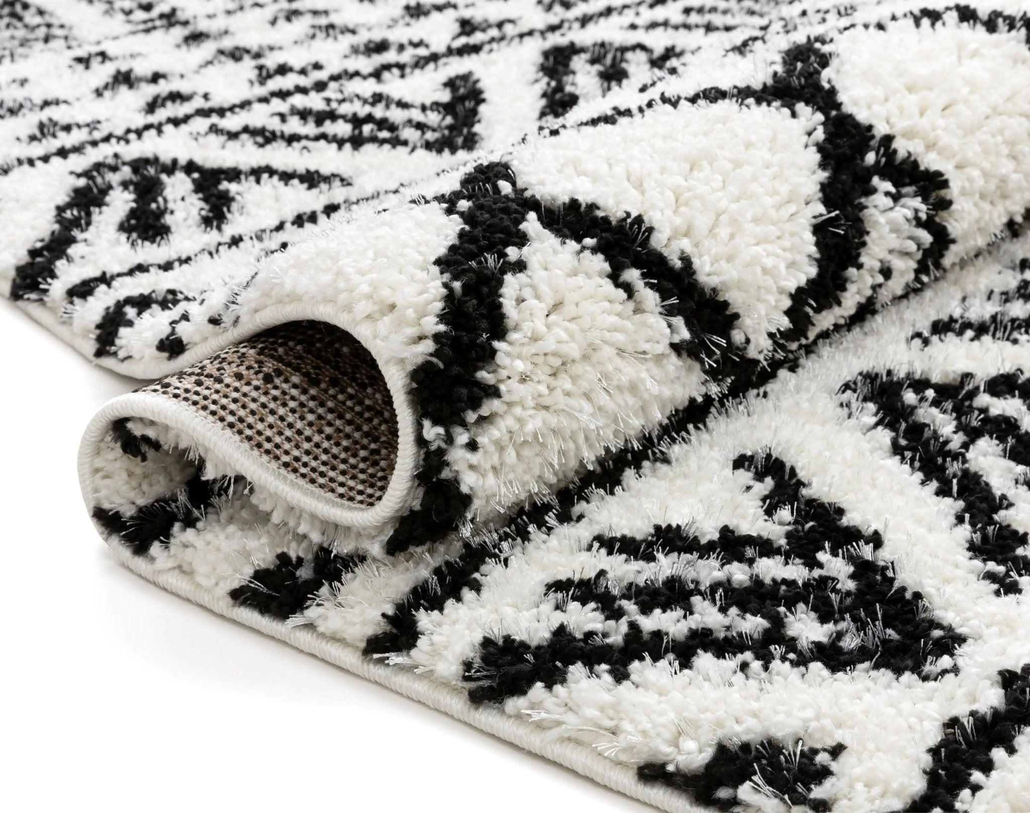 Tayanna Tribal Moroccan Ivory Shag Rug Well Woven