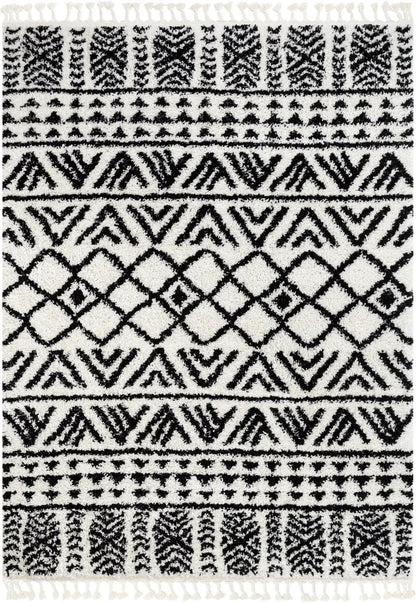 Tayanna Tribal Moroccan Ivory Shag Rug Well Woven