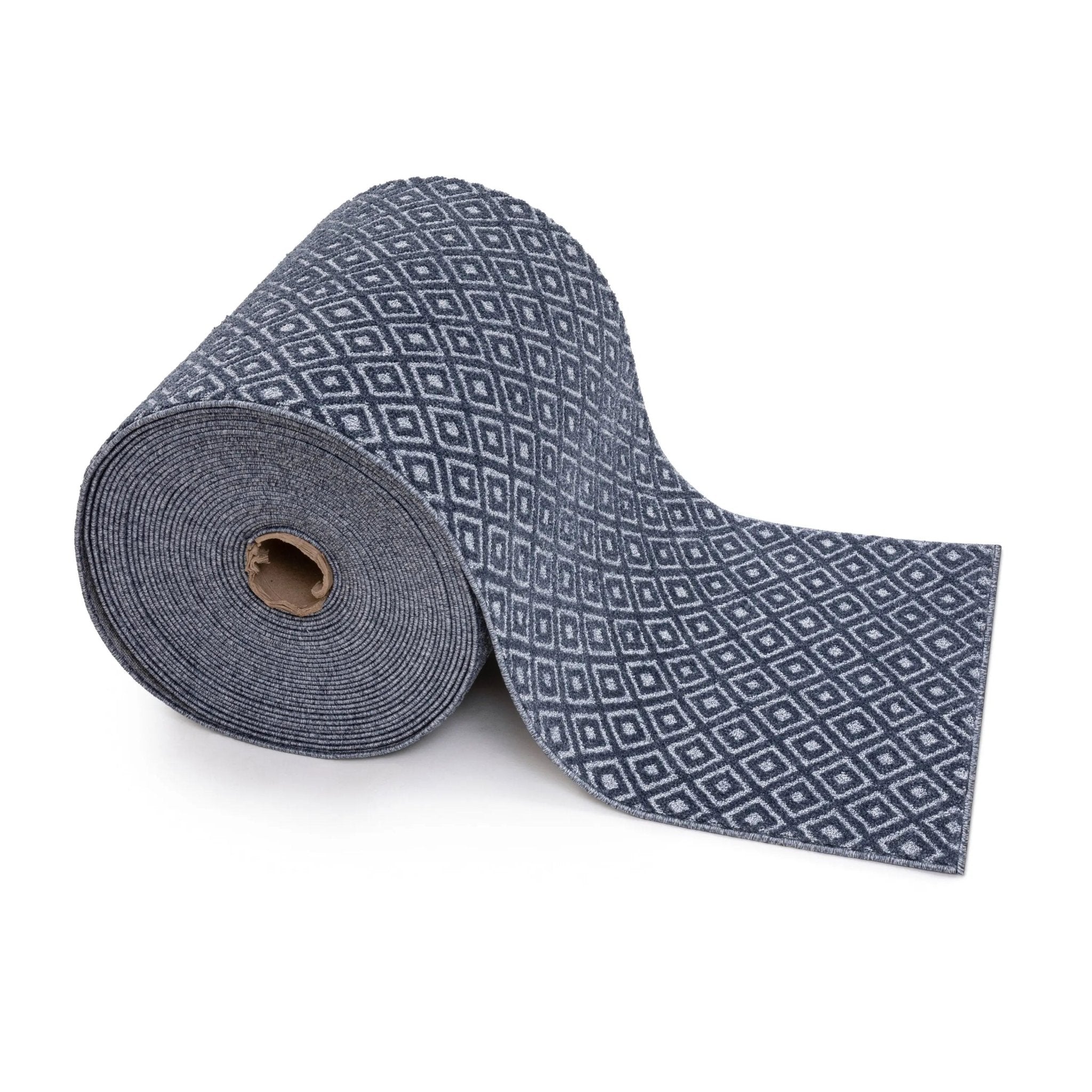 Custom Size Runner Pia Tribal Geometric Diamond Pattern Dark Blue Choose Your Width x Choose Your Length Hallway Runner Rug Well Woven