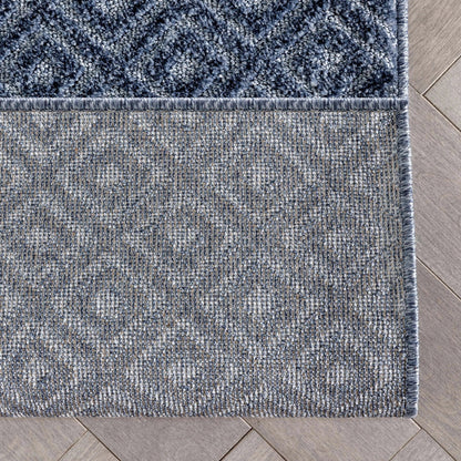 Custom Size Runner Pia Tribal Geometric Diamond Pattern Dark Blue Choose Your Width x Choose Your Length Hallway Runner Rug Well Woven