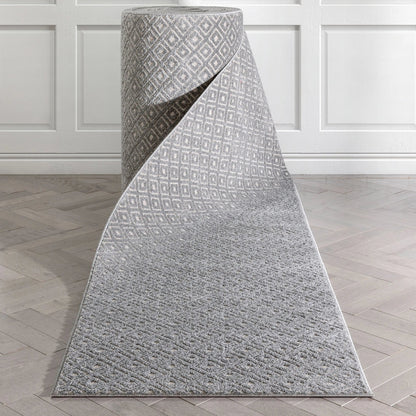 Custom Size Runner Pia Tribal Geometric Diamond Pattern Grey Choose Your Width x Choose Your Length Hallway Runner Rug Well Woven